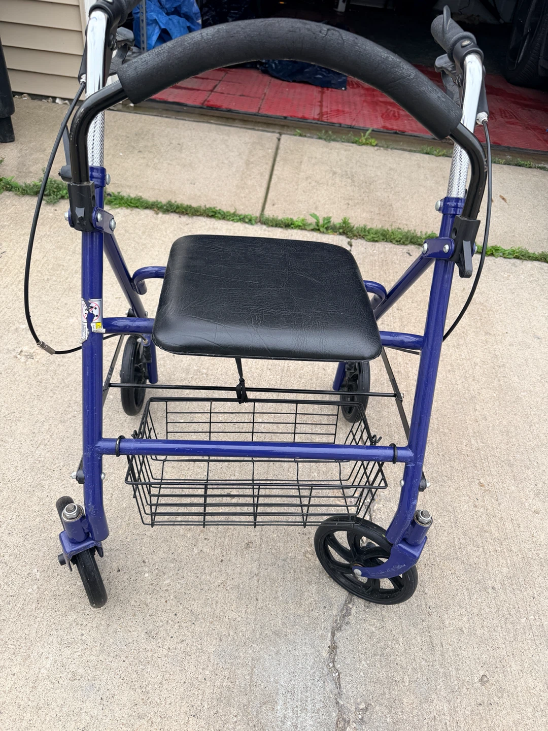Blue Rollator Walker with Seat and Basket