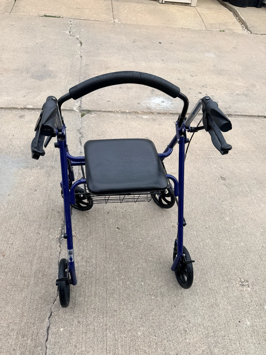 Blue Rollator Walker with Seat and Basket - photo 2