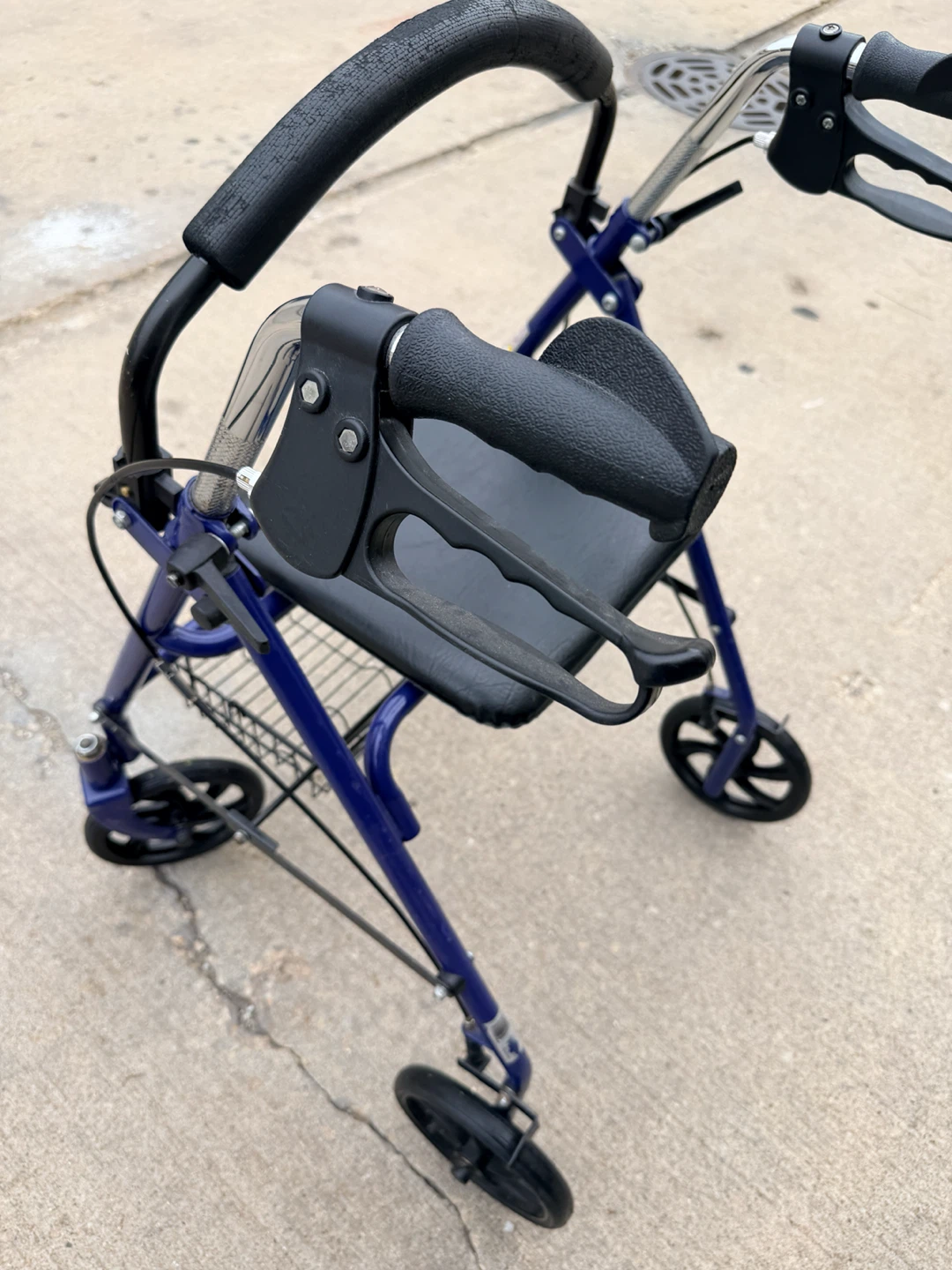 Blue Rollator Walker with Seat and Basket - photo 3