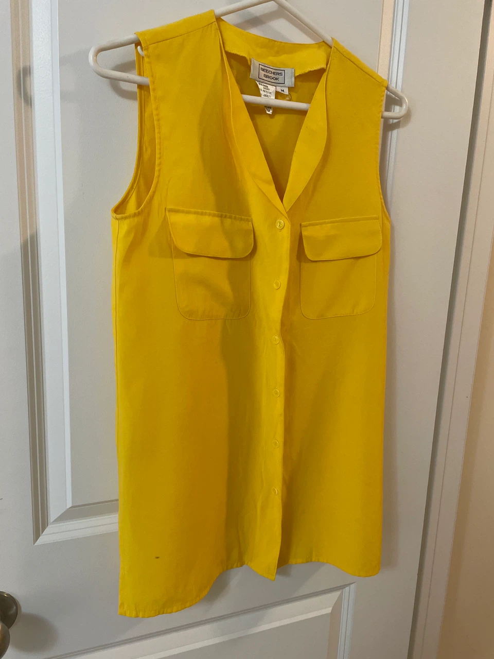 Beechers Brook Yellow Sleeveless Blouse - Medium