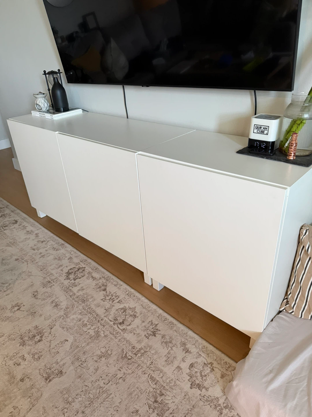White BESTA IKEA TV Stand / Media Console