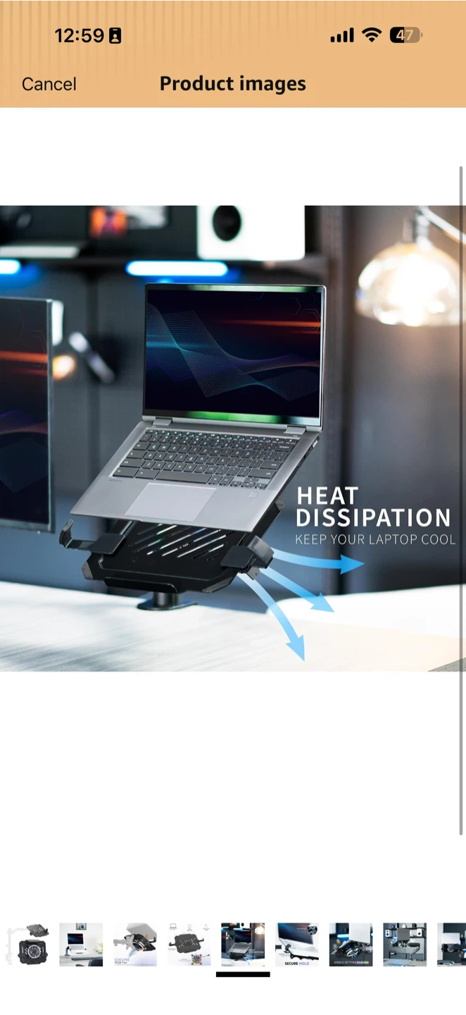 VIVO Universal Adjustable Laptop Notebook Tray with RGB Fan - photo 4