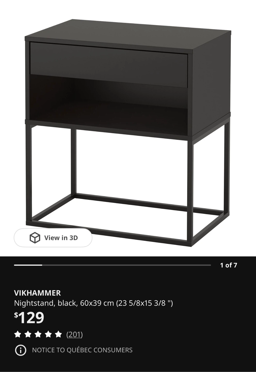 IKEA VIKHAMMER Nightstand