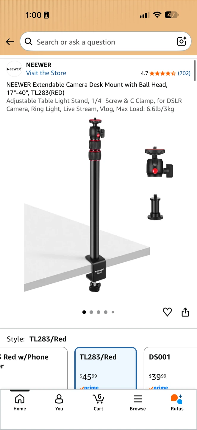 NEWEER Extendable Camera Desk Mount TL283 - photo 4