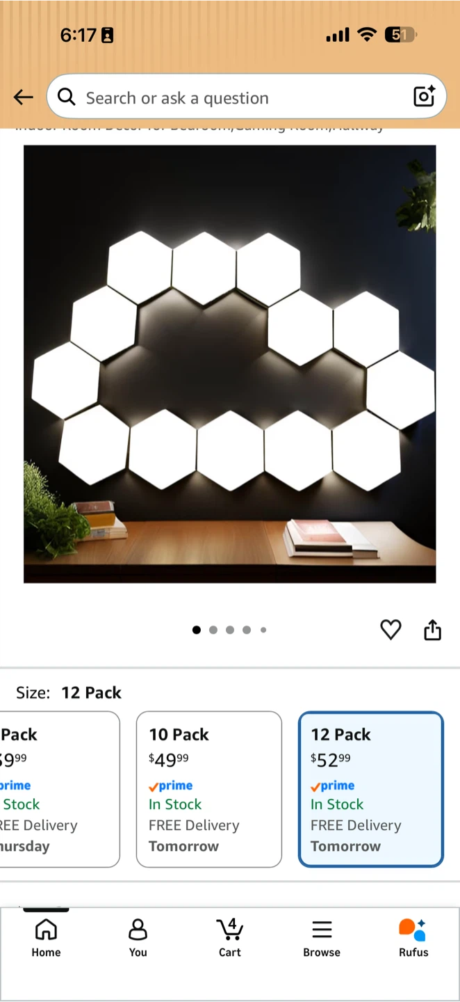 12 Pack Hexagon LED Wall Lights