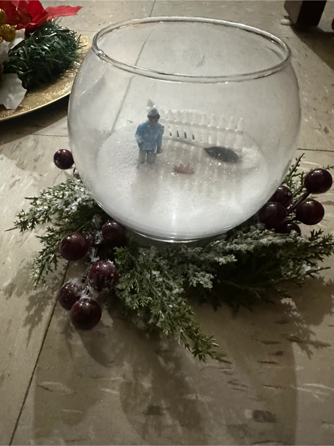 Christmas Themed Table Decor - Snow Globe & Tree - photo 2
