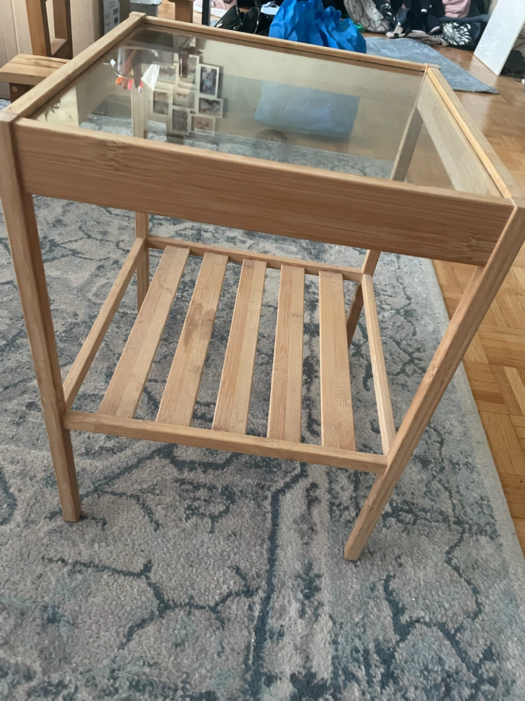 Bamboo and Glass Side Table - photo 2