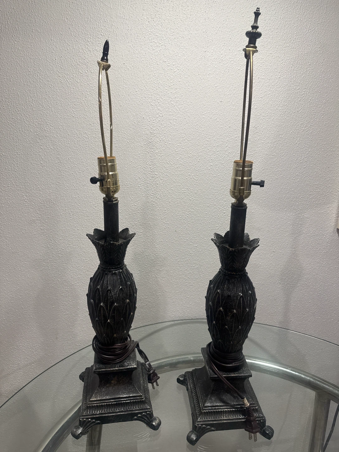Pair of Decorative Pineapple Table Lamps