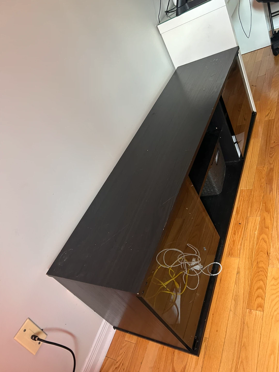 Black TV Stand with Glass Doors - photo 4