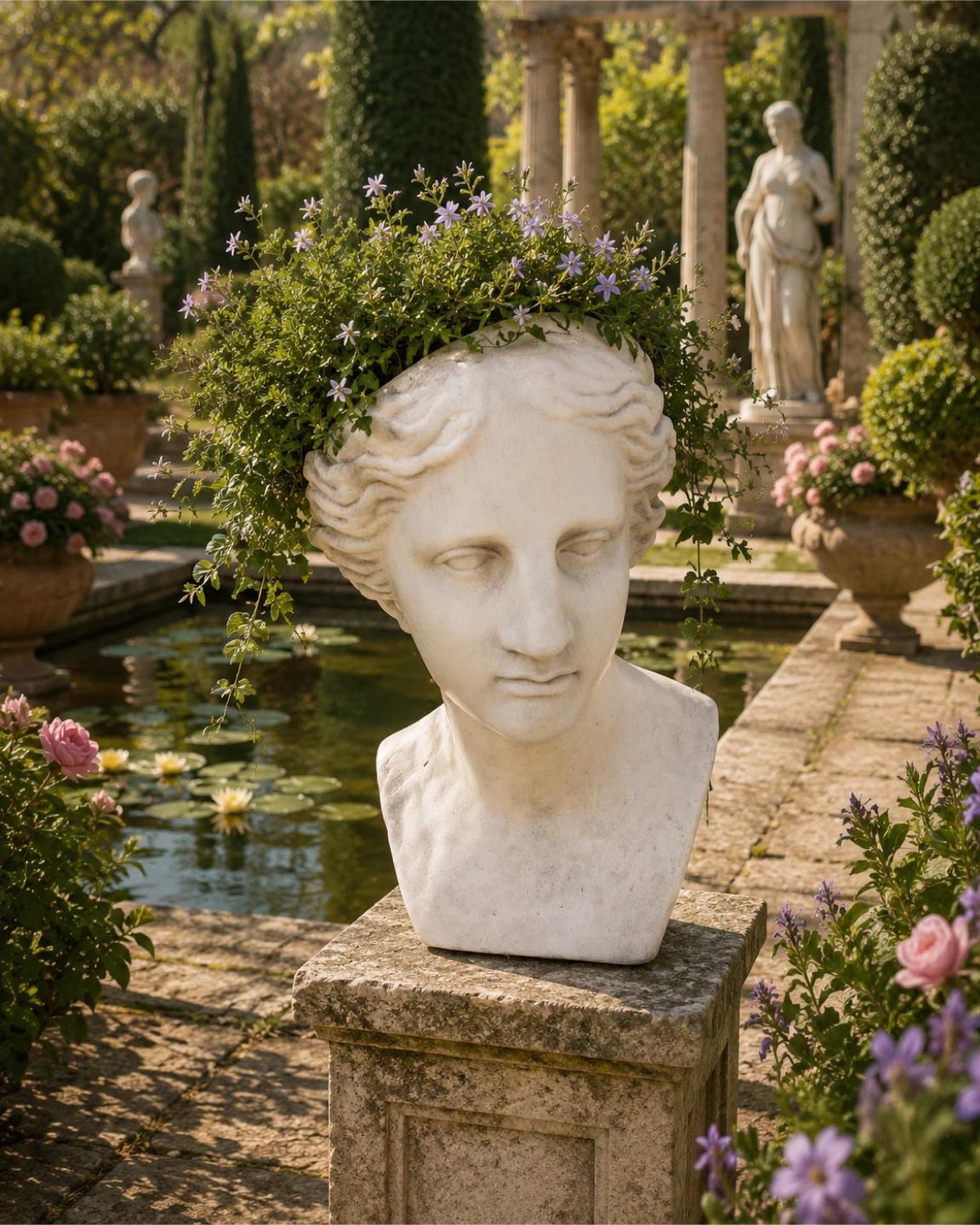 Large Roman Head Planter Garden Bust - photo 2
