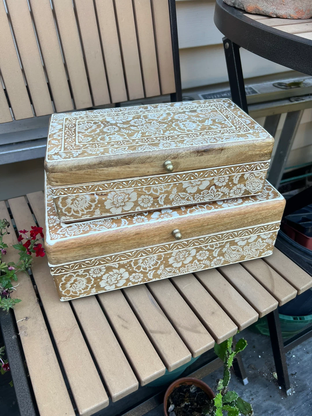 Set of 2 Decorative Wooden Boxes
