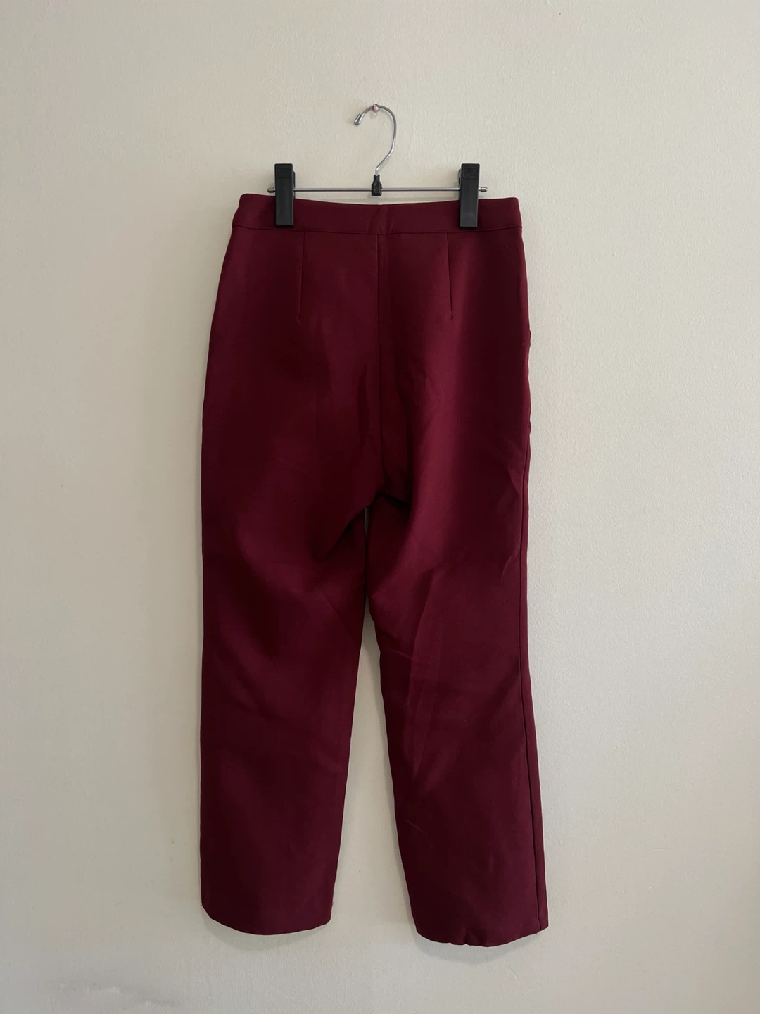 Burgundy high-waisted trousers - photo 3
