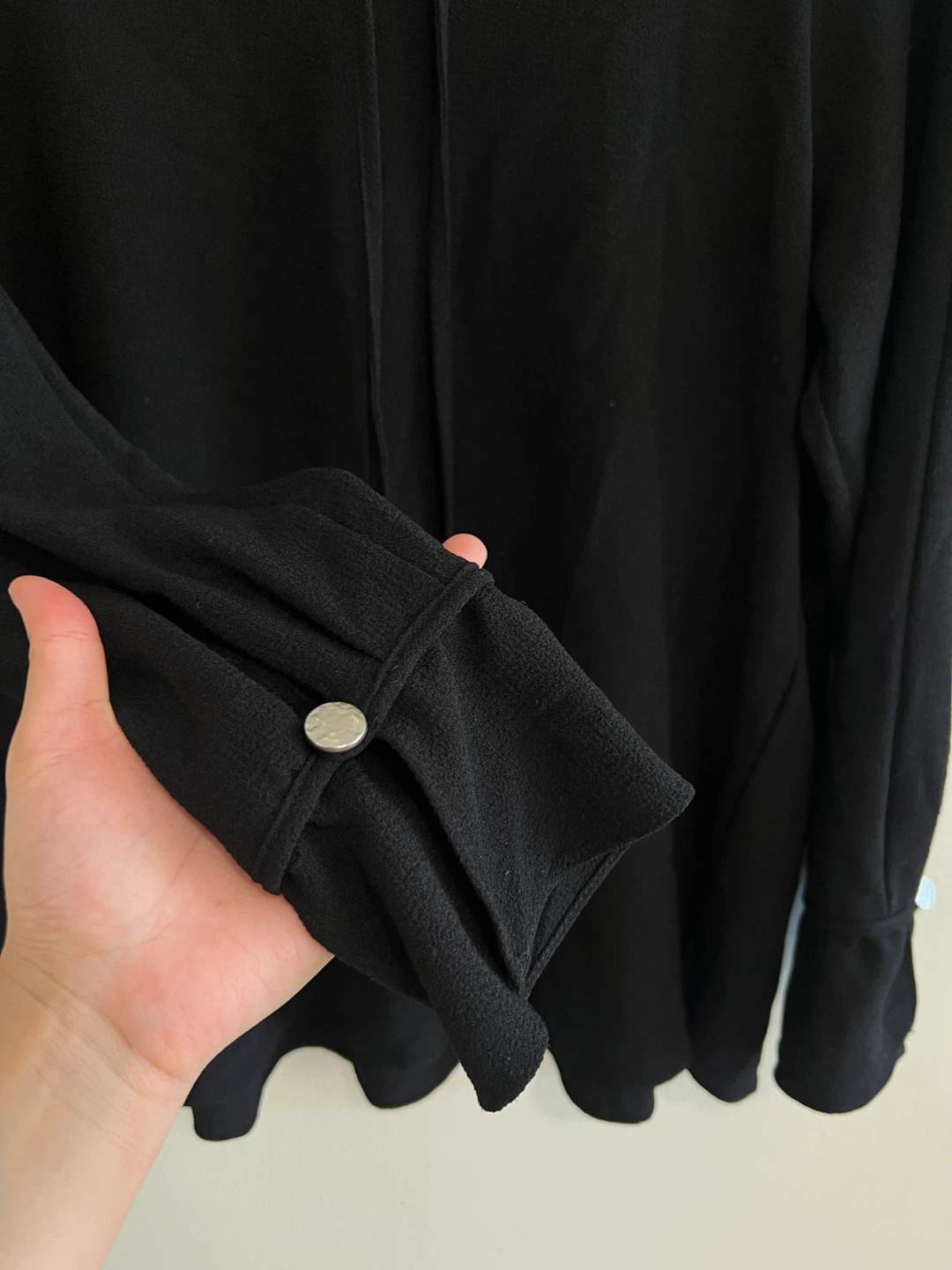 Black long sleeve lace back blouse - photo 3