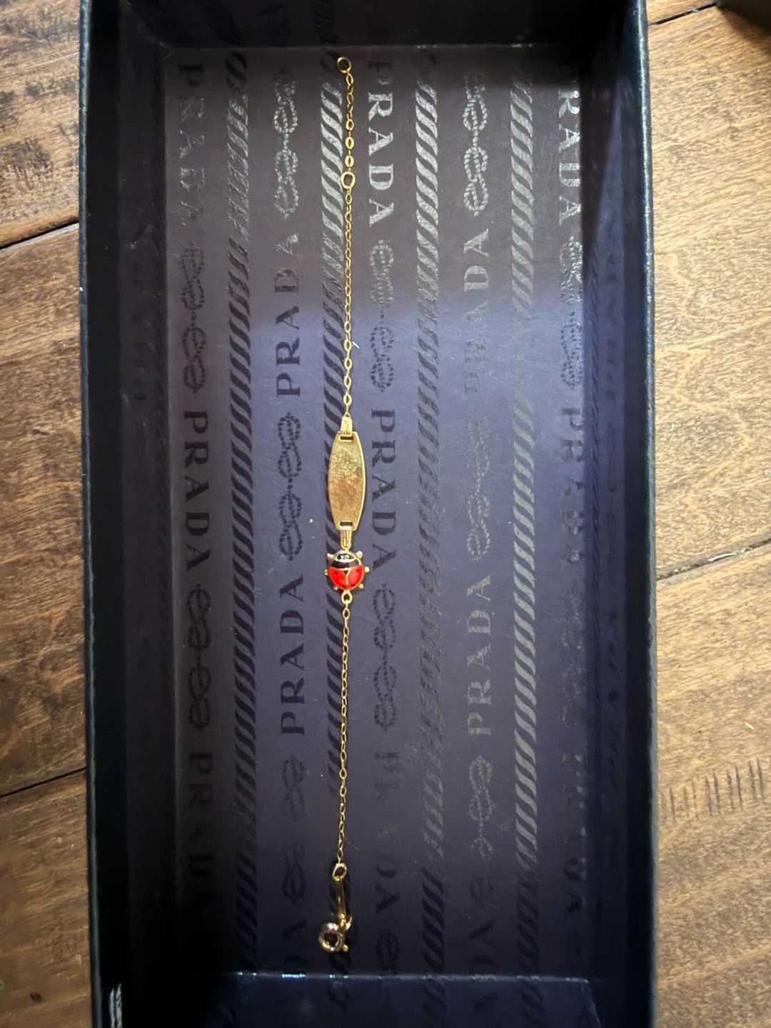 Gold 750 Ladybug child ID Bracelet