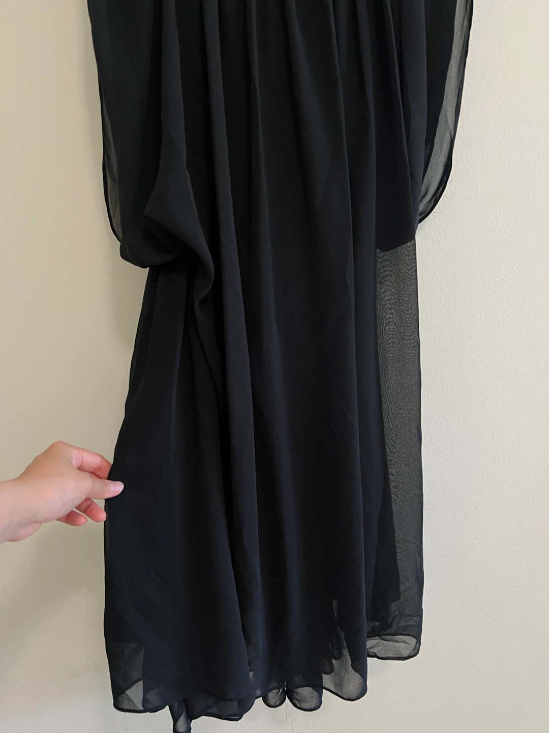 Black sleeveless chiffon midi dress - photo 3