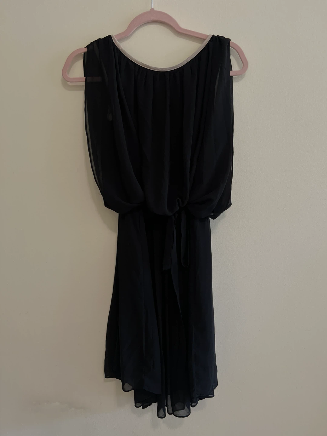Black sleeveless chiffon midi dress - photo 4