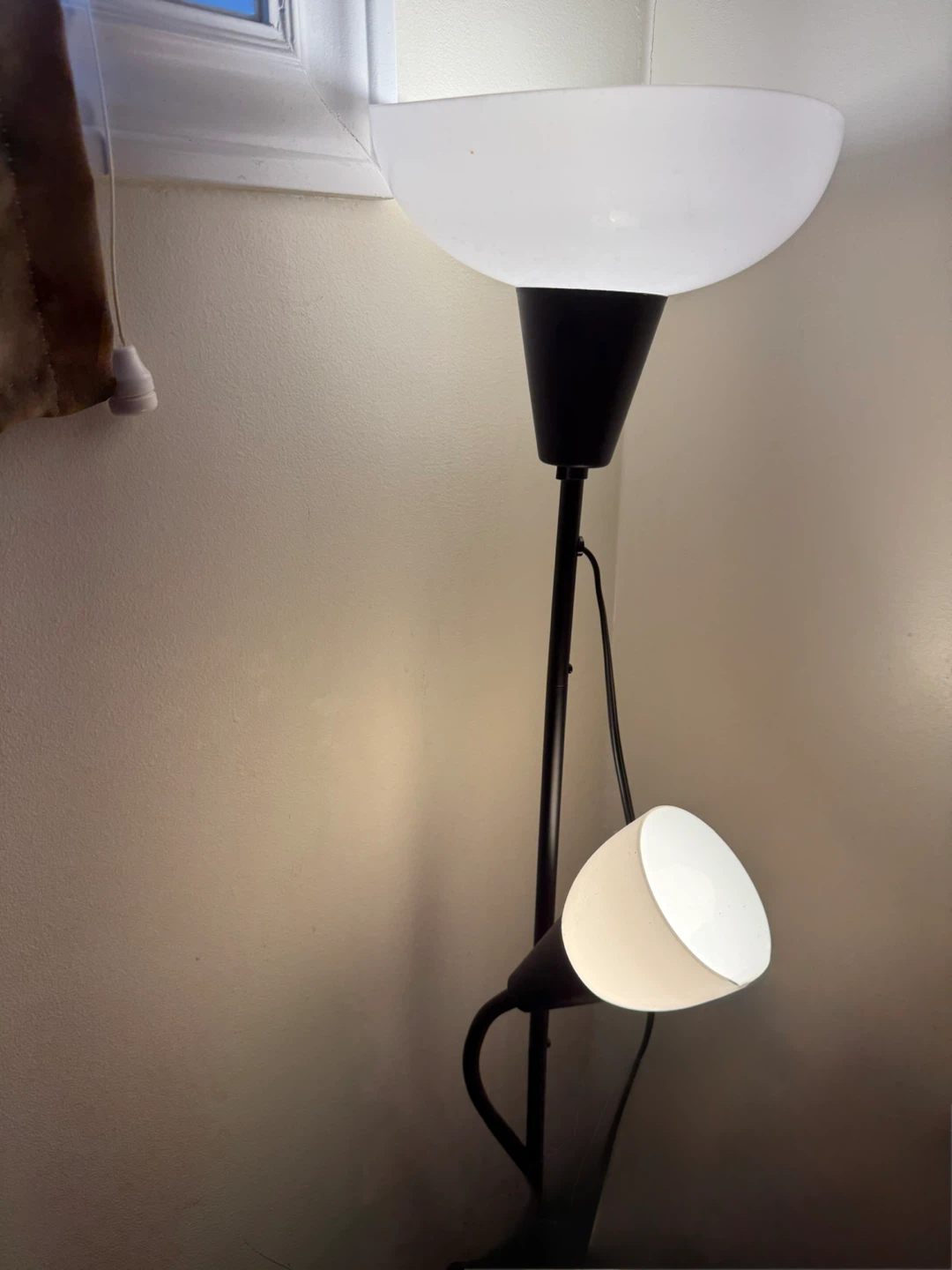Black Floor Lamp with Adjustable Reading Light