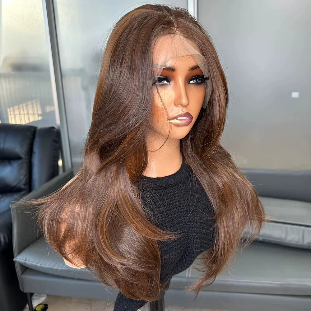 Layered Brown Wavy Wig - photo 2