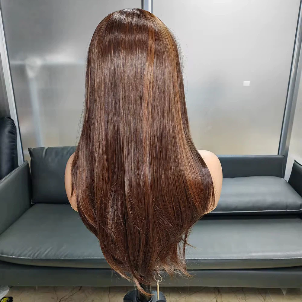Layered Brown Wavy Wig - photo 4
