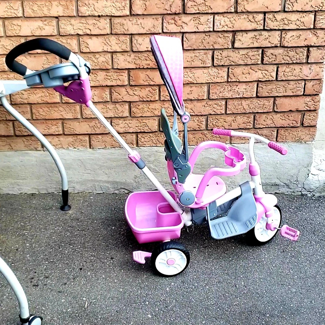 Pink Toddler Tricycle with Parent Handle
