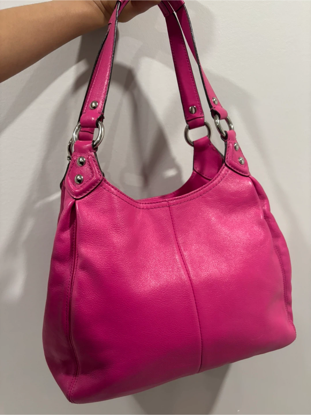 Authentic Coach Pink Leather Hobo Bag - photo 5