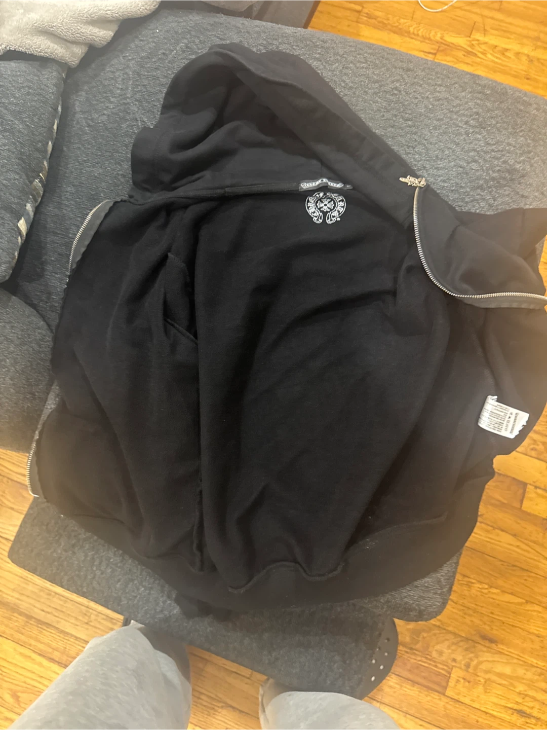 Chrome Hearts Black Zip Up Hoodie