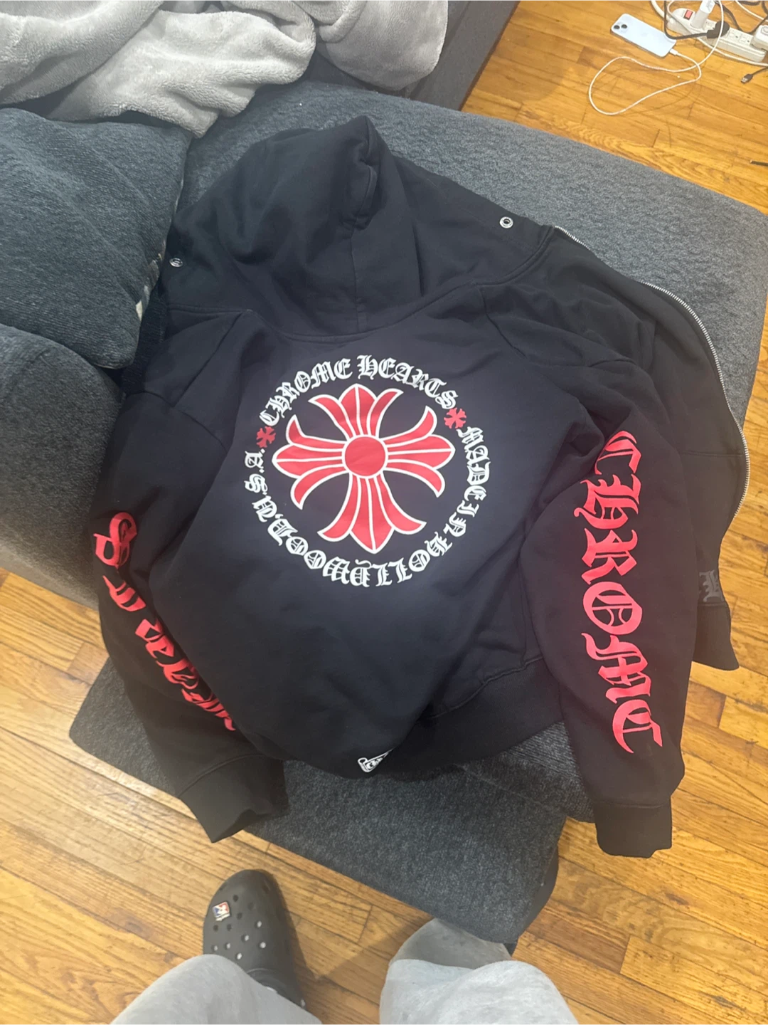 Chrome Hearts Black Zip Up Hoodie - photo 2