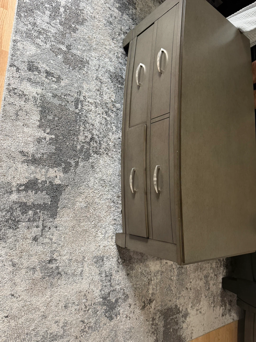 Grey Wooden End Table with Drawer - photo 3