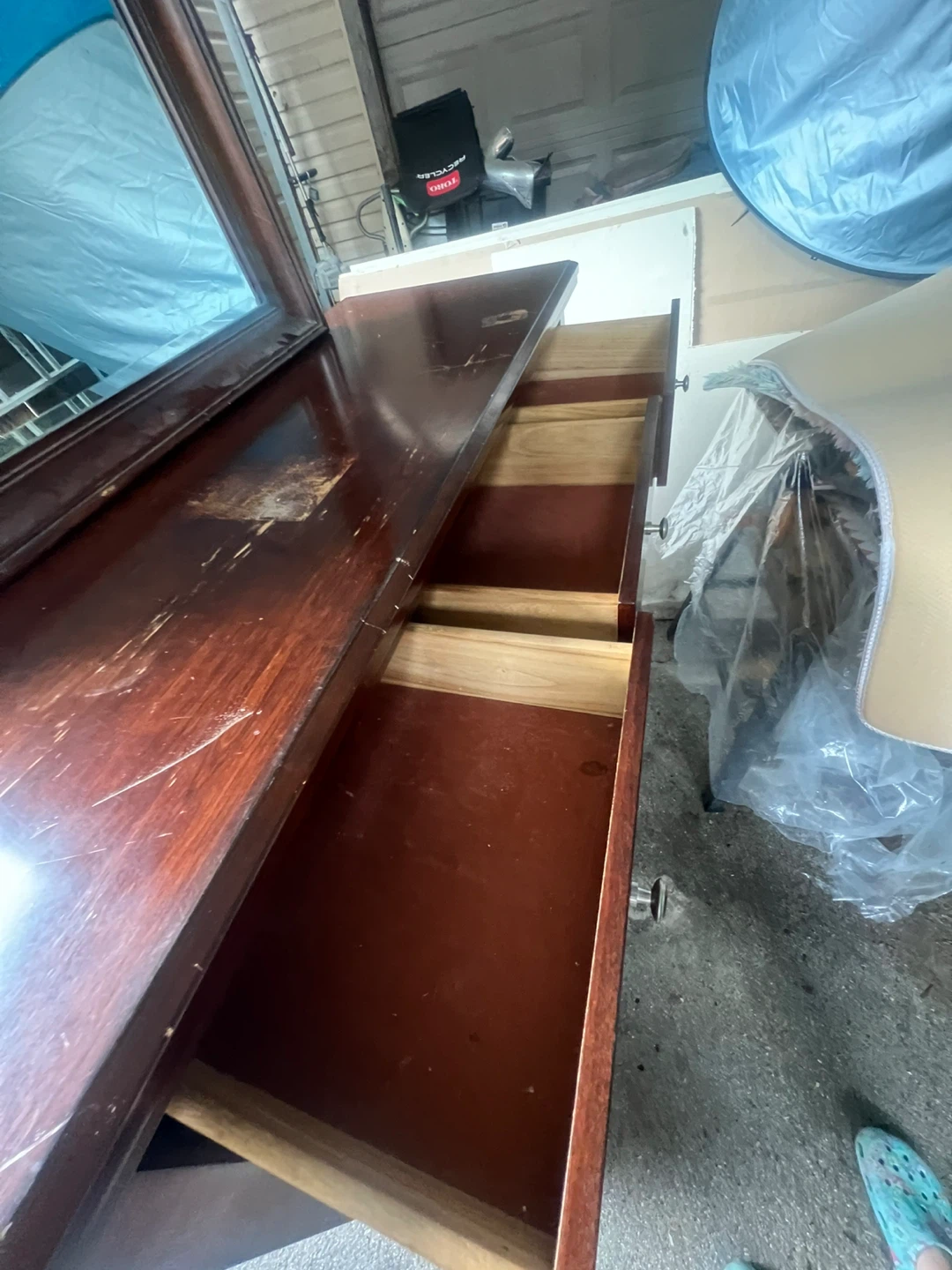 Wooden Dresser with Mirror - photo 4
