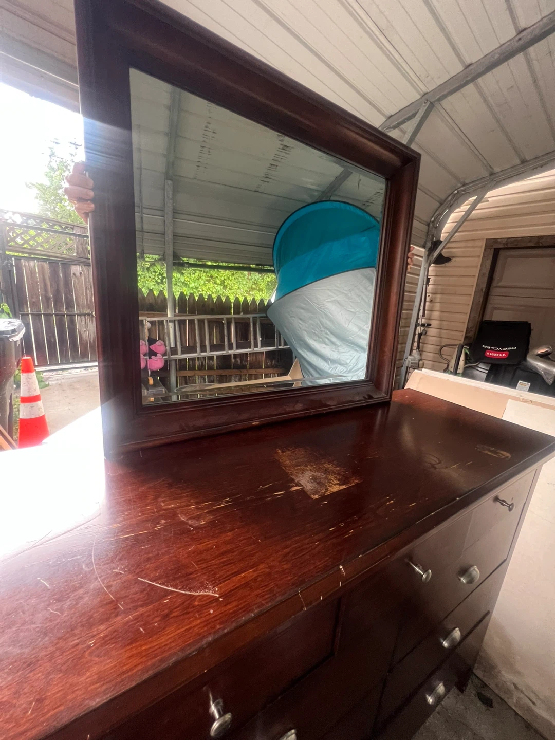 Wooden Dresser with Mirror - photo 5