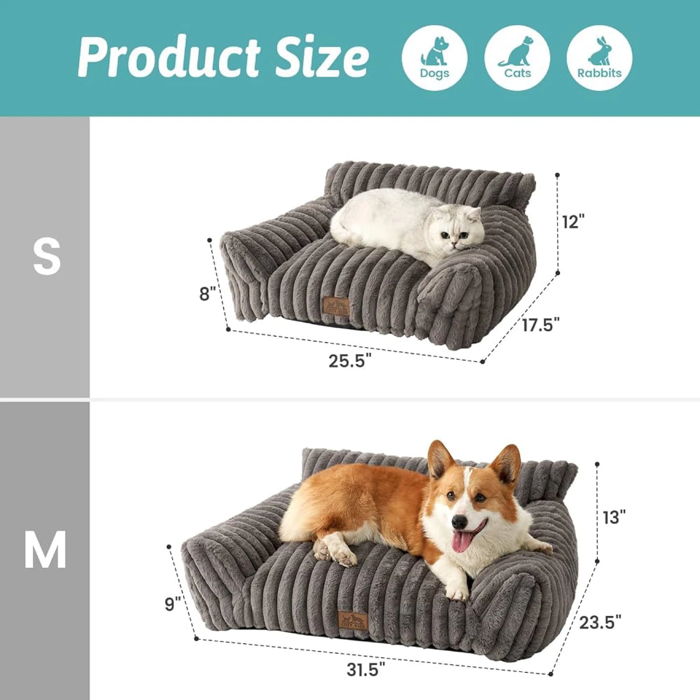 COZY KISS Cat Bed Faux Fur Sofa - photo 3
