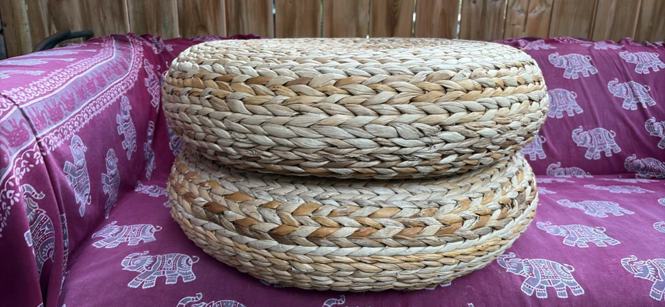 Woven Round Floor Pillow/Ottoman