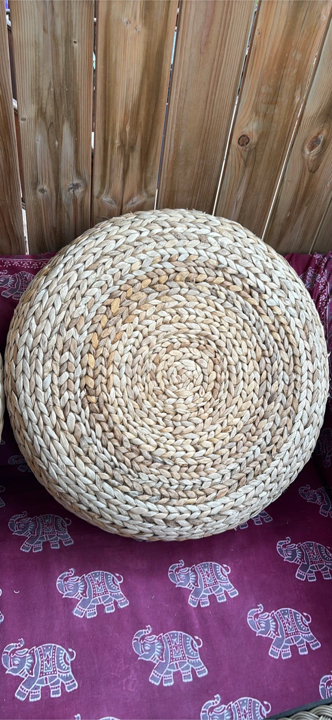 Woven Round Floor Pillow/Ottoman - photo 2