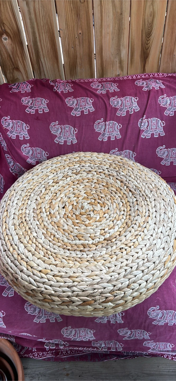 Woven Round Floor Pillow/Ottoman - photo 5