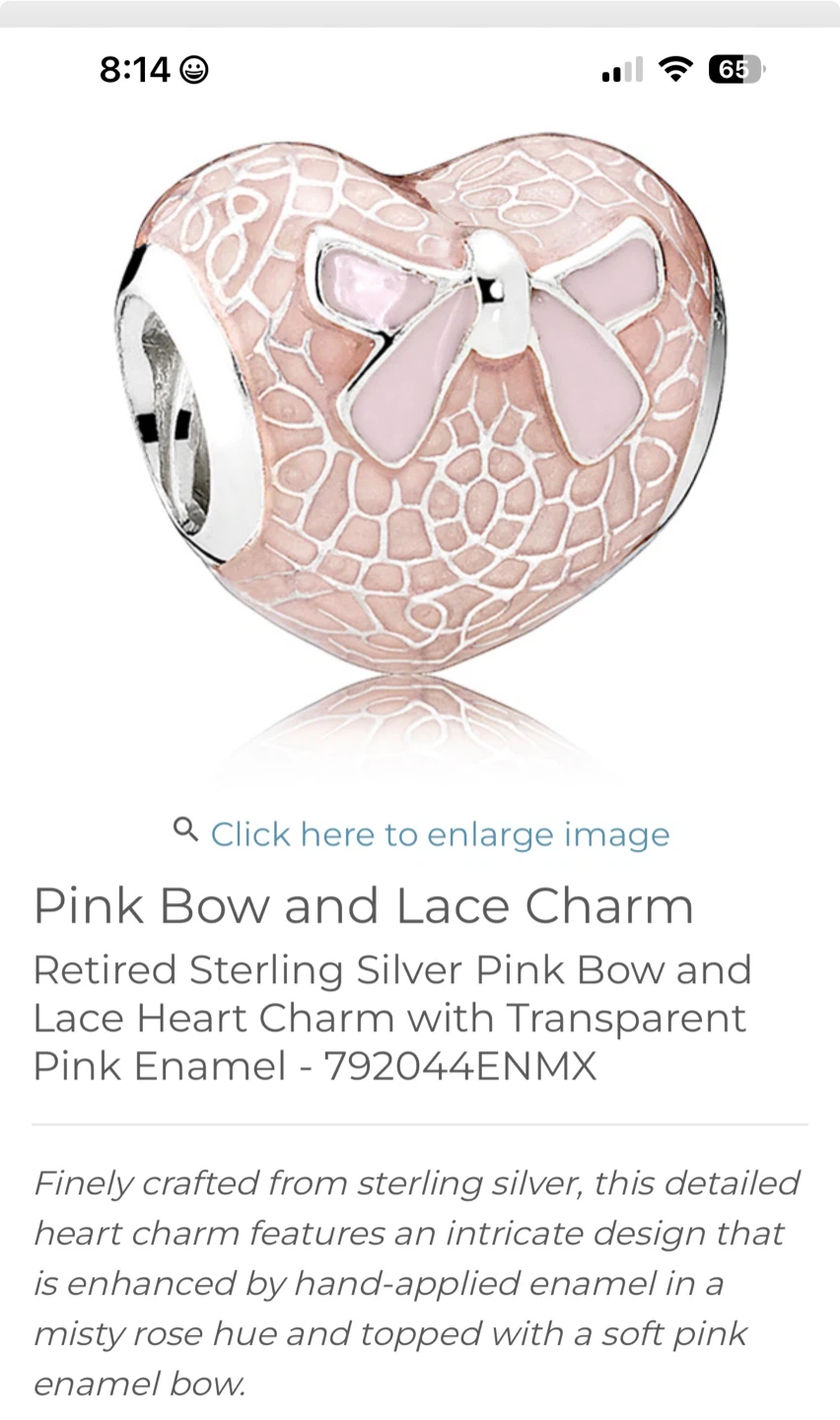 Pandora retired heart charm - photo 4