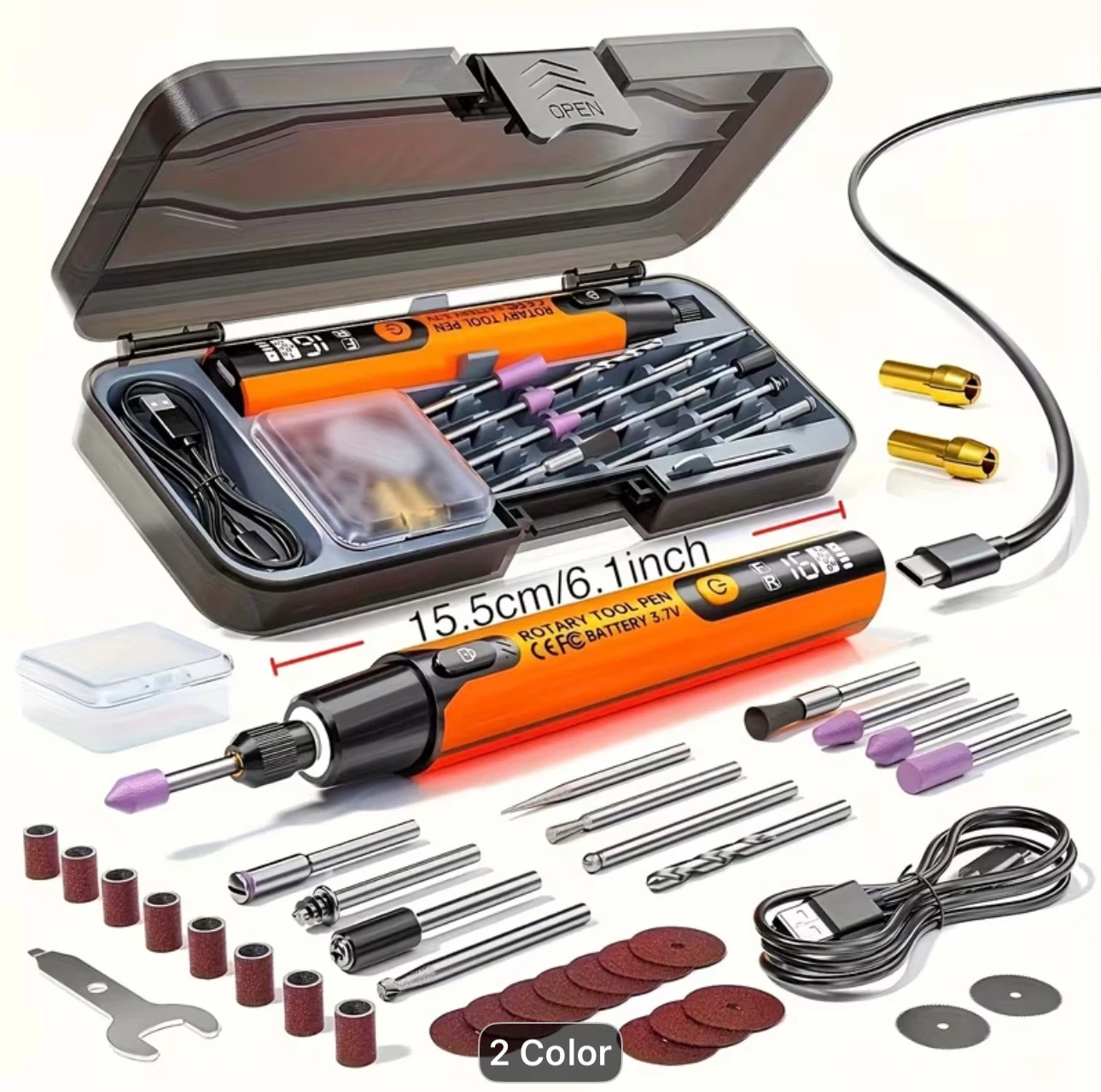 New LCD Cordless Rotary Tool | 6-Speed Variable/Usb - photo 3