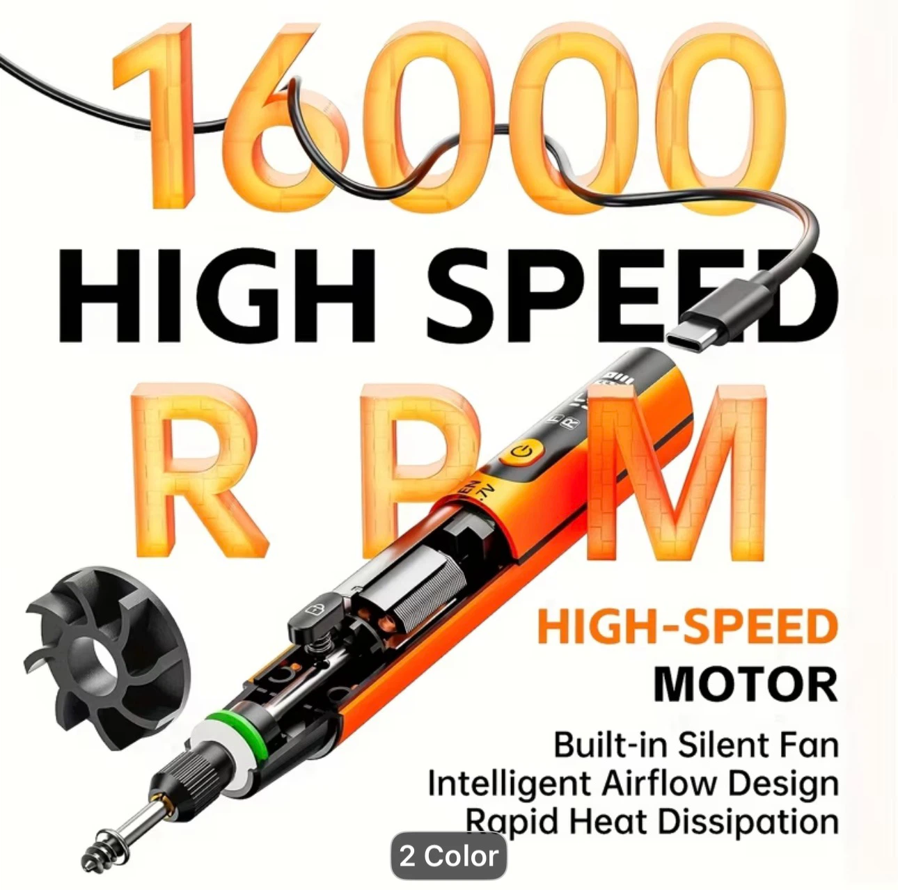New LCD Cordless Rotary Tool | 6-Speed Variable/Usb - photo 5