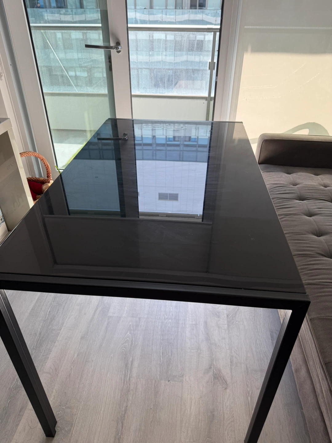 Reiner Glass Top Metal Base Dining Table - photo 2