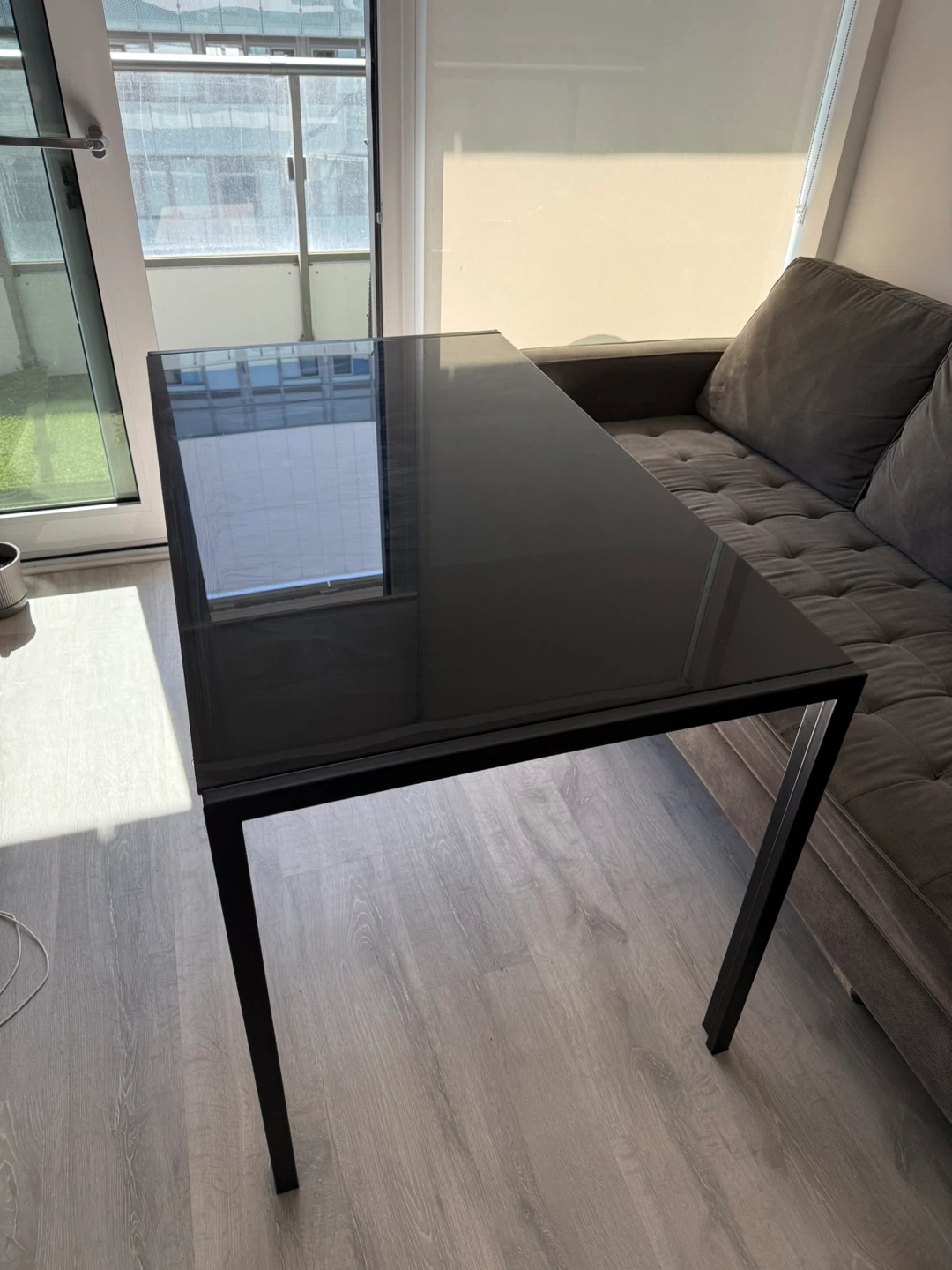 Reiner Glass Top Metal Base Dining Table - photo 3