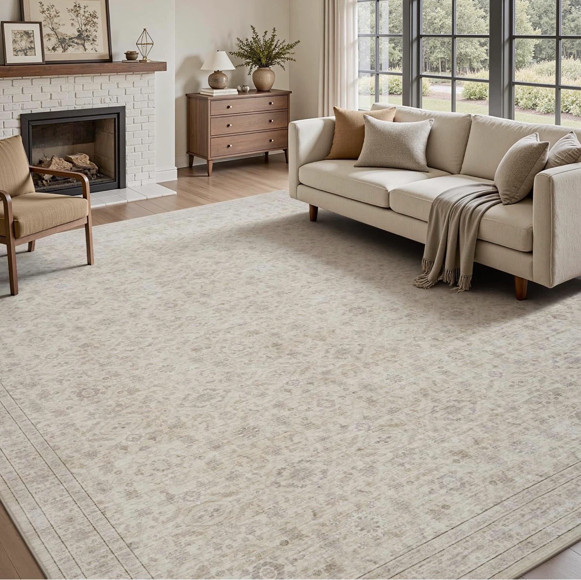 8x10 Machine Washable Distressed Pattern Area Rug - photo 2