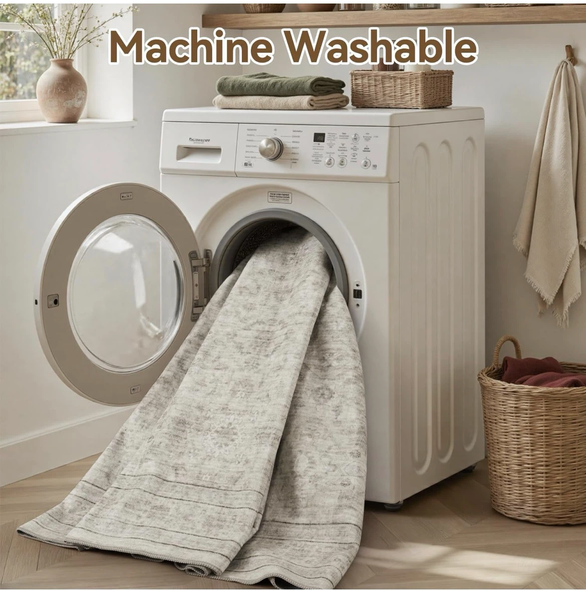 8x10 Machine Washable Distressed Pattern Area Rug - photo 4