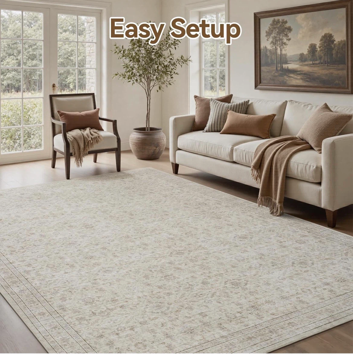 8x10 Machine Washable Distressed Pattern Area Rug - photo 5