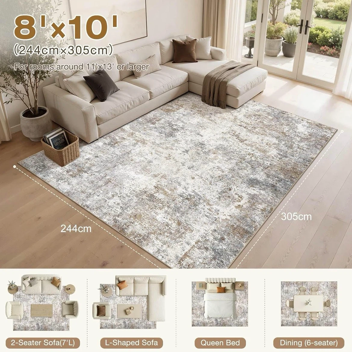 Machine washable area rug 8'x10' - photo 2