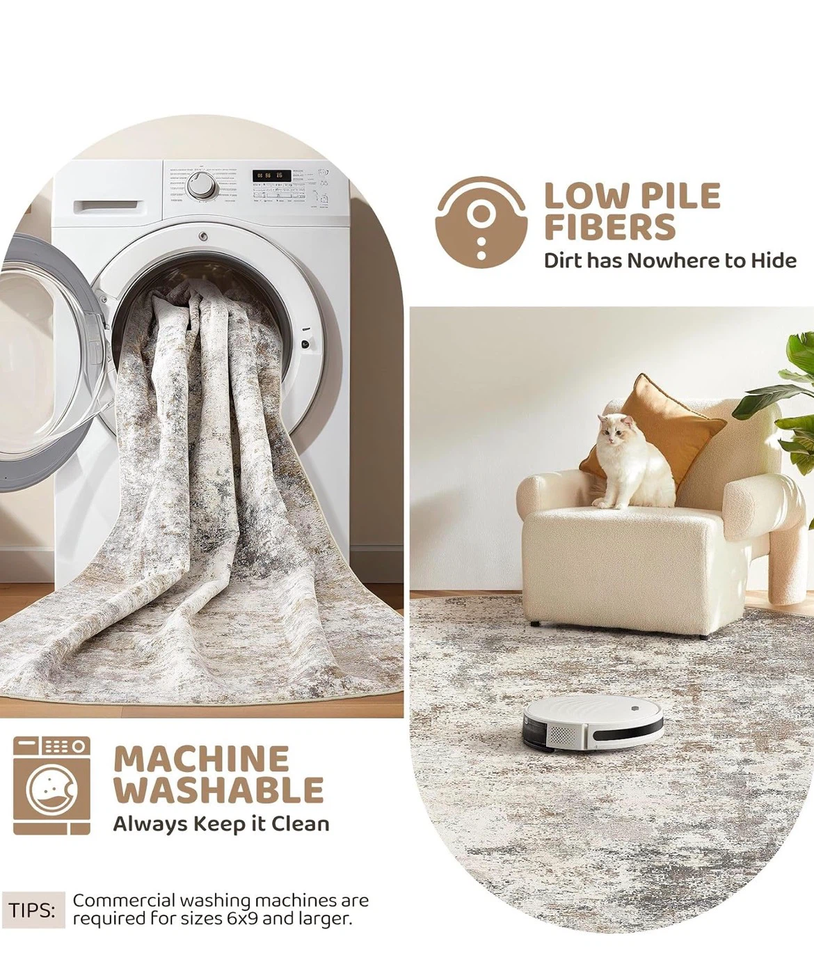 Machine washable area rug 8'x10' - photo 3