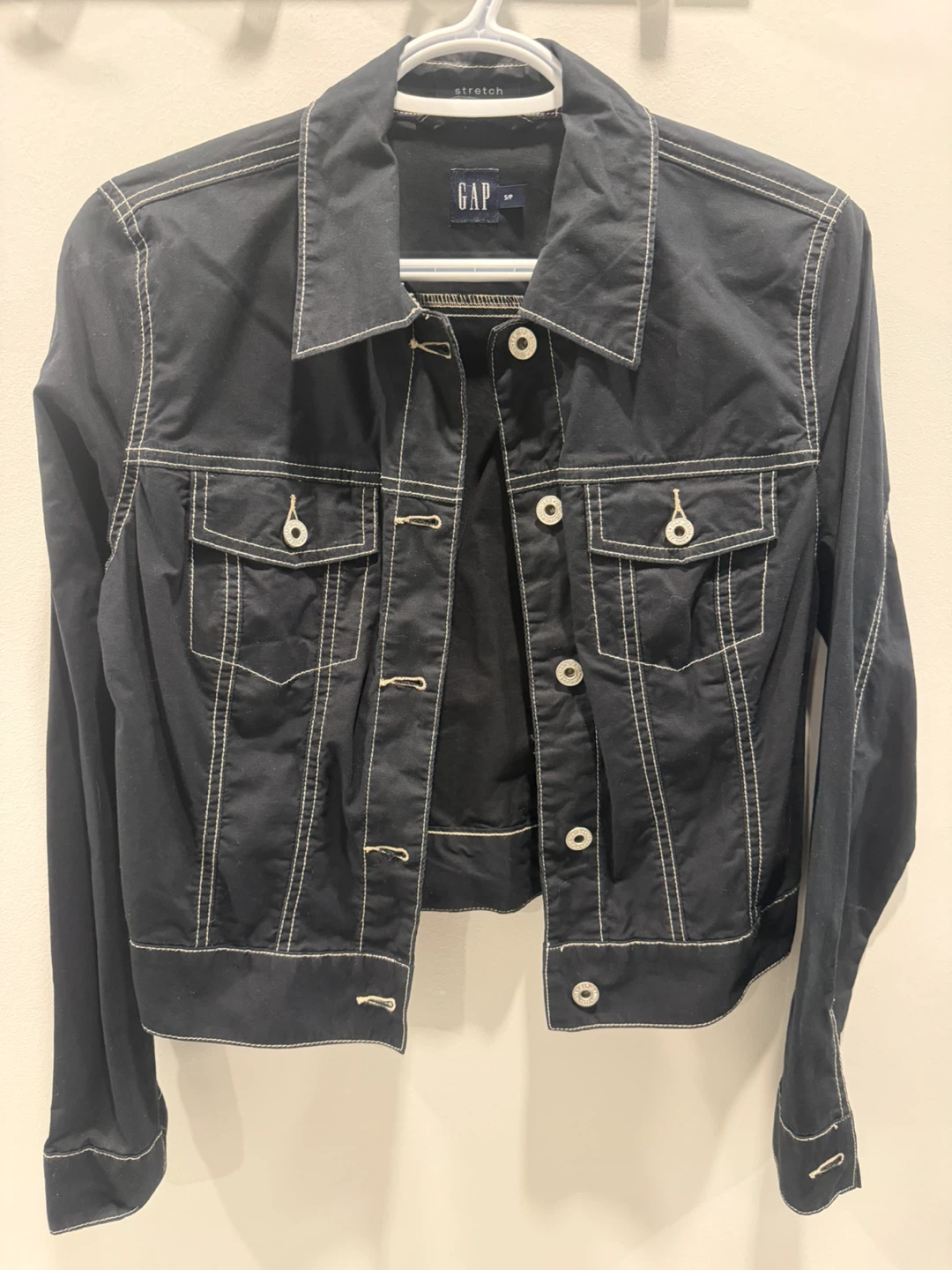 GAP Black Stretch Denim Jacket