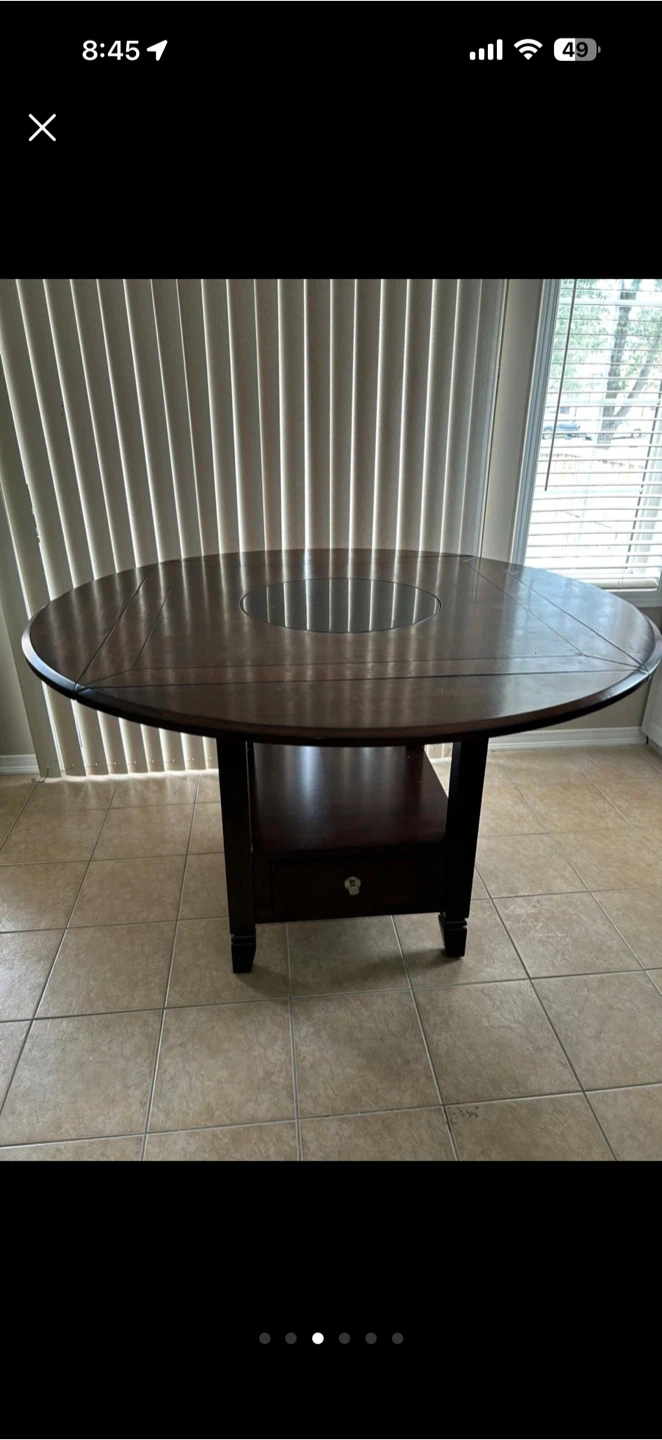 High rise dining table