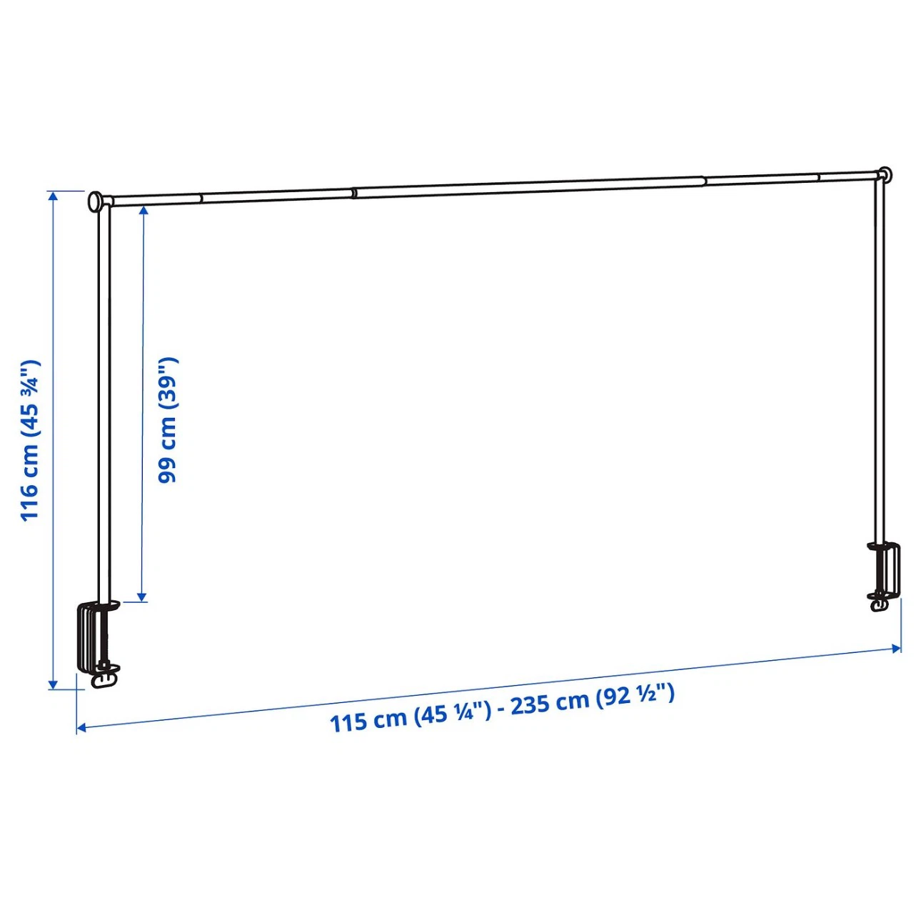 Adjustable Hanging Rod with Clamps - photo 2