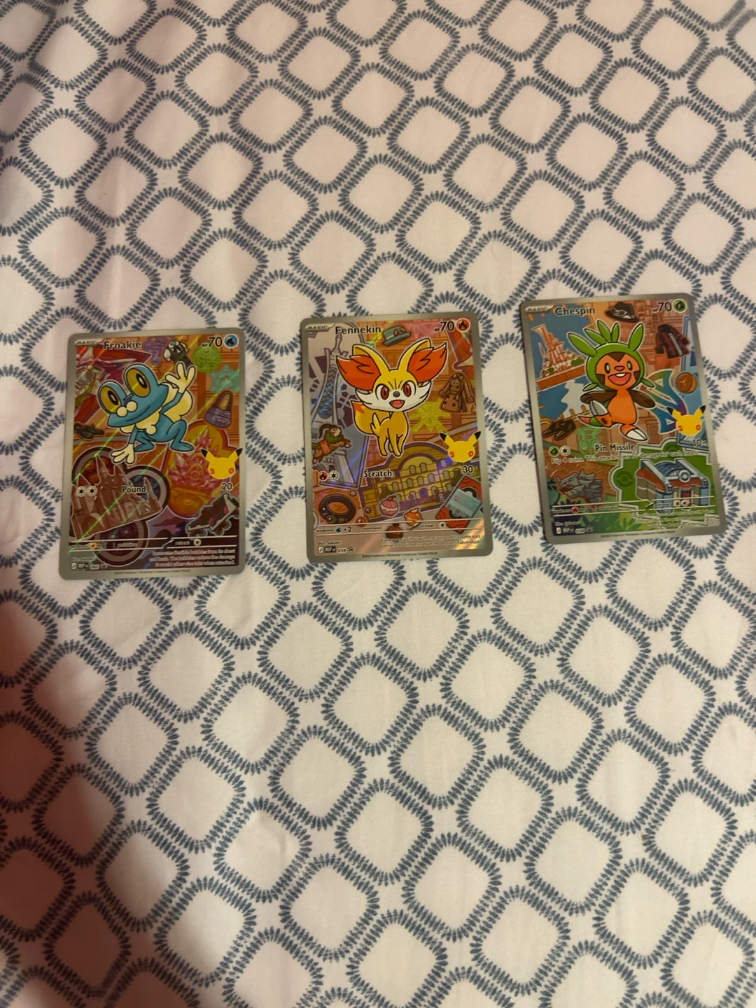 Pokemon Trading Cards - Froakie, Fennekin, Chespin