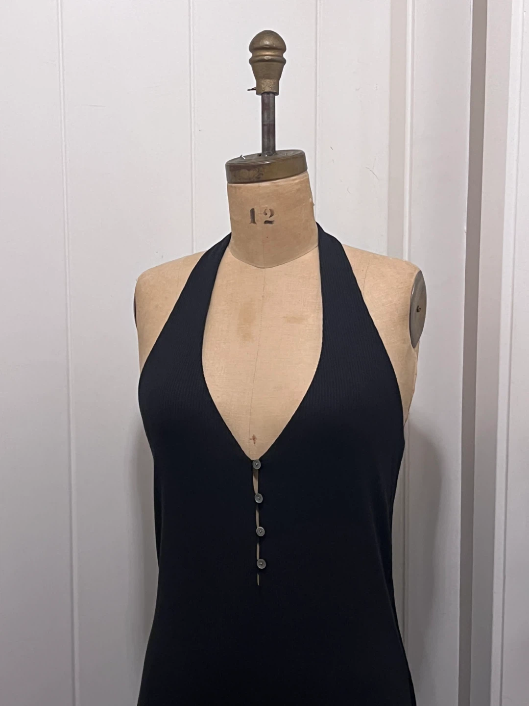 Aritzia Wilfred BLACK Modal Ribbed knit Halter Dress - photo 4