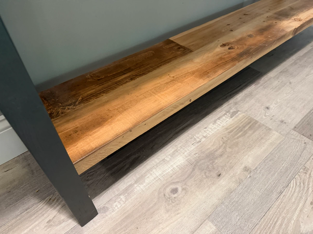 Reclaimed Wood Console Hallway Table with shelf - photo 4
